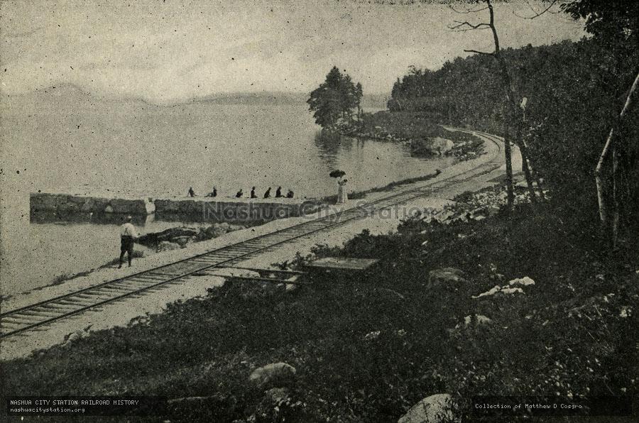 Postcard: The Lake Shore Rail Road, Lake Winnipesaukee, New Hampshire